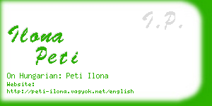 ilona peti business card